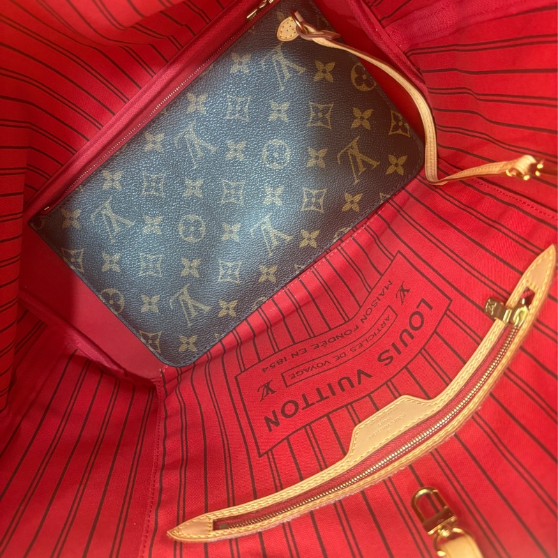Louis Vuitton Neverfull MM 手提肩背托特包 中款 附手拿包-8