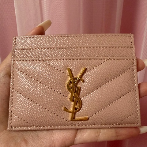 YSL 粉色卡夾
