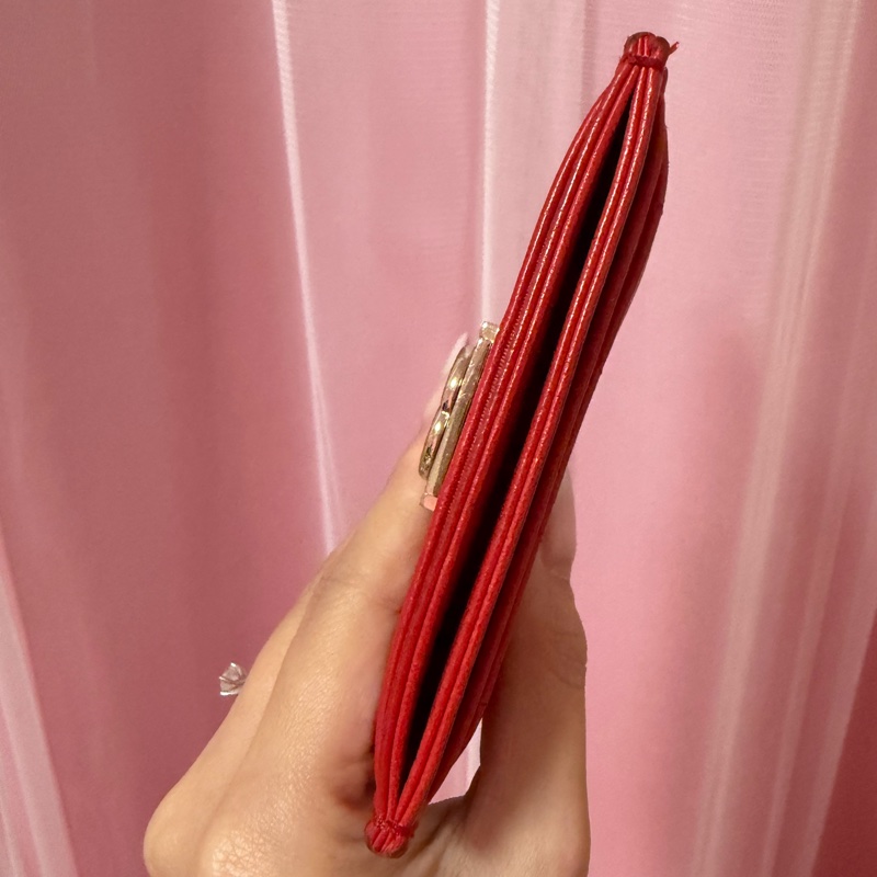 香奈兒 紅色boy卡夾-6