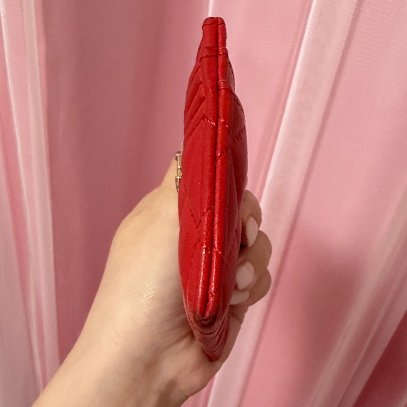 香奈兒 紅色boy卡夾-7