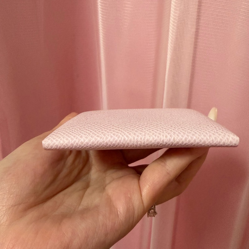 全新 愛馬仕 粉色 零錢包-4