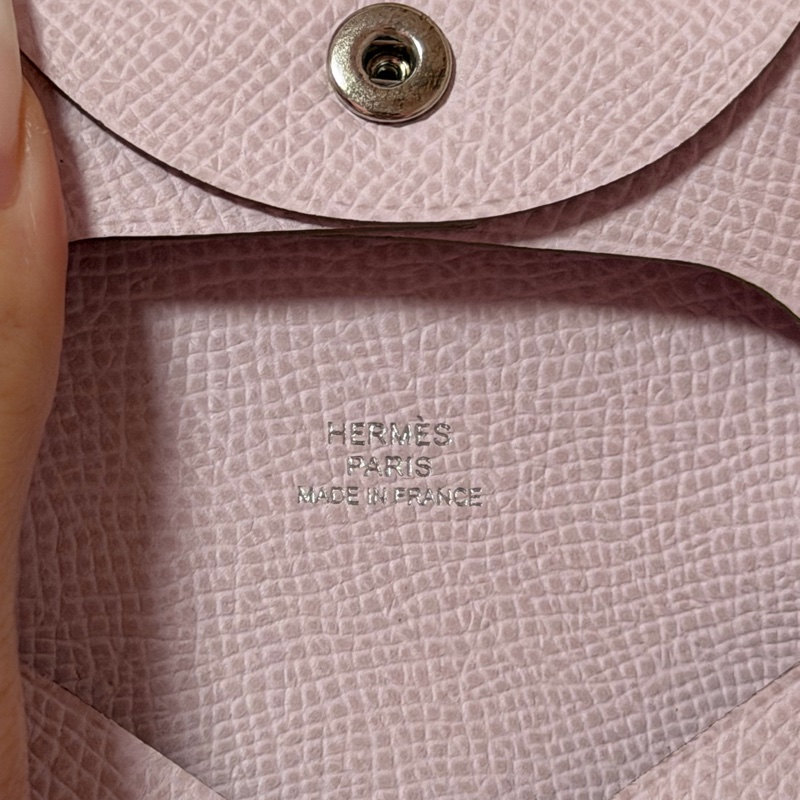 全新 愛馬仕 粉色 零錢包-7