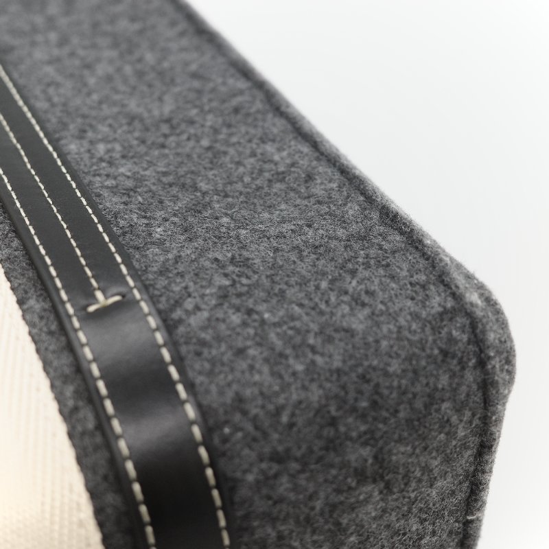 Chloé 蔻依 Woody 小號 黑灰色毛呢 單肩包 托特包-10