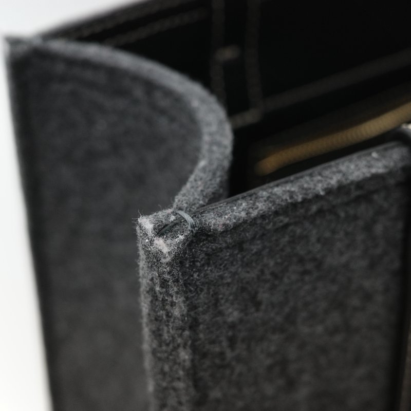 Chloé 蔻依 Woody 小號 黑灰色毛呢 單肩包 托特包-12