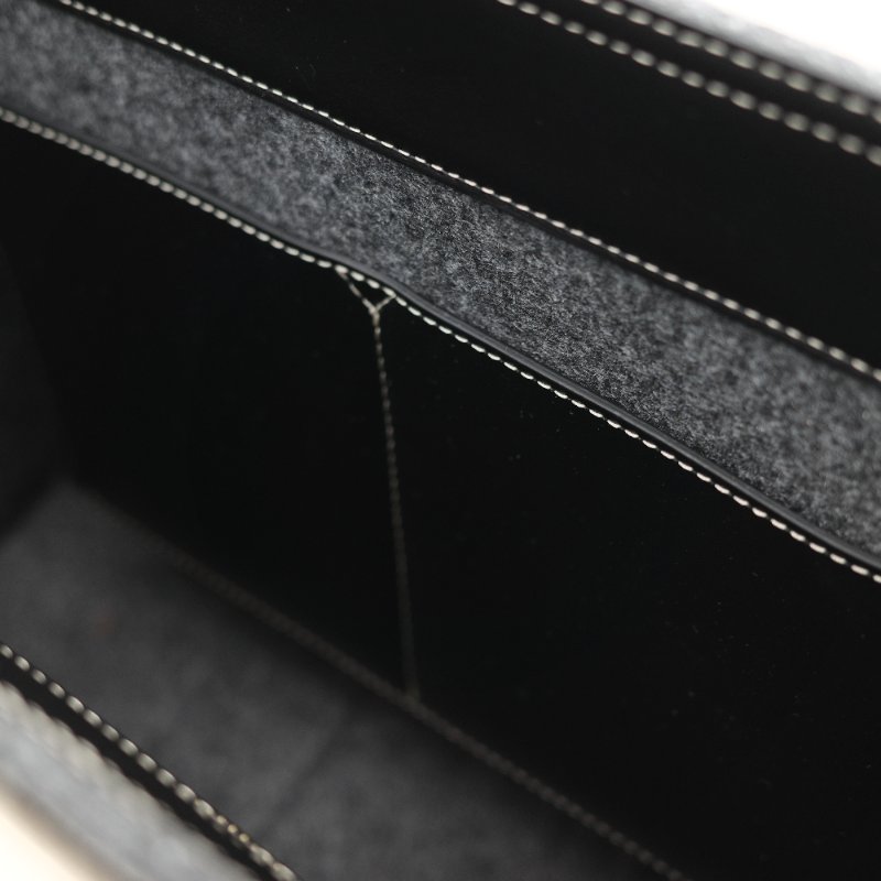 Chloé 蔻依 Woody 小號 黑灰色毛呢 單肩包 托特包-16