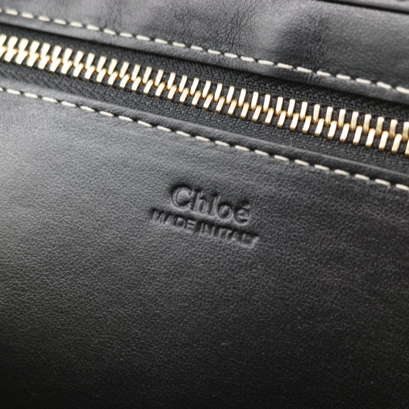 Chloé 蔻依 Woody 小號 黑灰色毛呢 單肩包 托特包-19