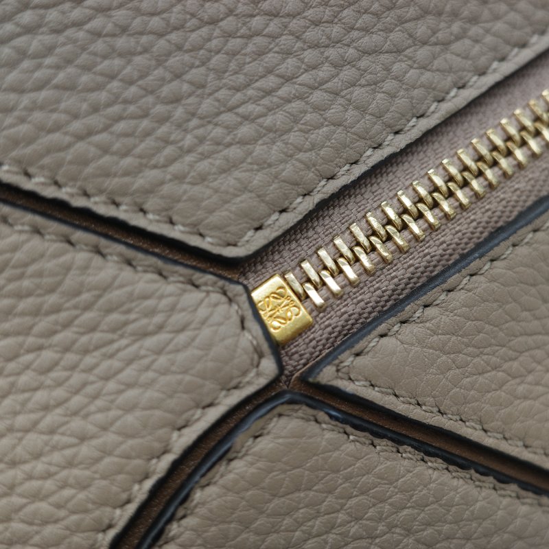 Loewe 羅威 Puzzle 中型 大象灰 奶咖色 牛皮 拼圖包 斜挎包 單肩包-27