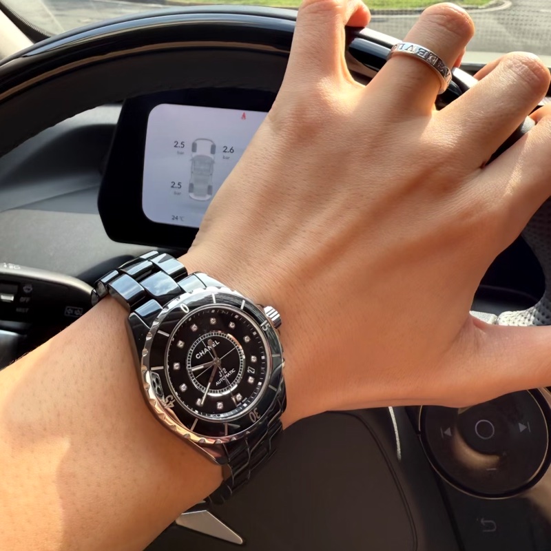 香奈兒黑色j12🔆滿鑽 38mm 👨✈️專櫃近40萬 #男錶🌍🌔🌏-9
