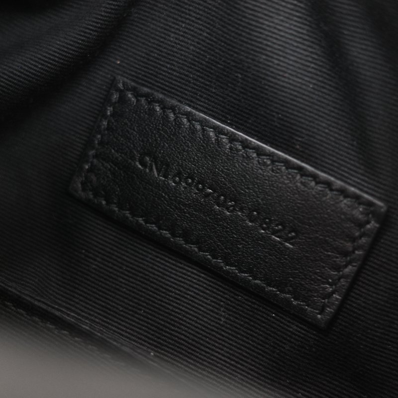 Saint Laurent 聖羅蘭 黑色菱格紋 絎縫 柔軟小羊皮 肩背 迷你圓筒包單肩包-16