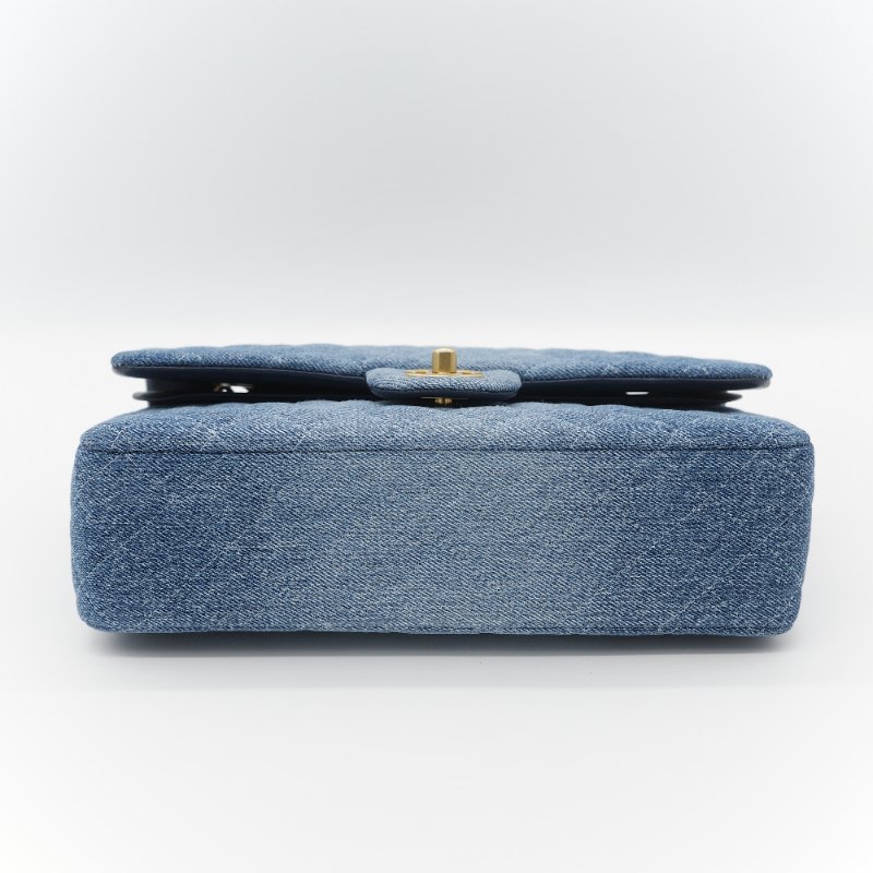 24春夏款♥️ Chanel 香奈兒  CF25 中型 牛仔丹寧 漸變色 羊皮內裡 鏈條包 斜挎包 口蓋包-8