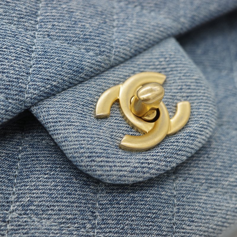 24春夏款♥️ Chanel 香奈兒  CF25 中型 牛仔丹寧 漸變色 羊皮內裡 鏈條包 斜挎包 口蓋包-13