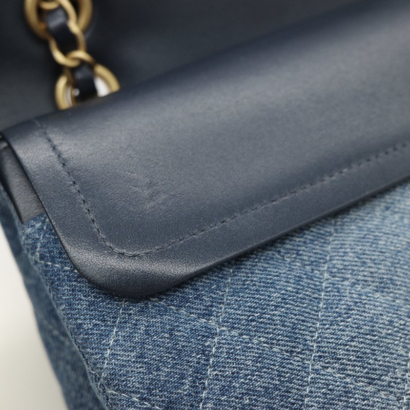 24春夏款♥️ Chanel 香奈兒  CF25 中型 牛仔丹寧 漸變色 羊皮內裡 鏈條包 斜挎包 口蓋包-21