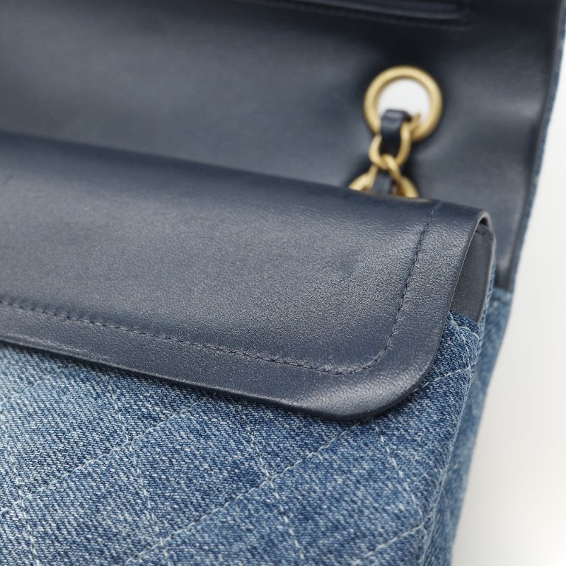 24春夏款♥️ Chanel 香奈兒  CF25 中型 牛仔丹寧 漸變色 羊皮內裡 鏈條包 斜挎包 口蓋包-22