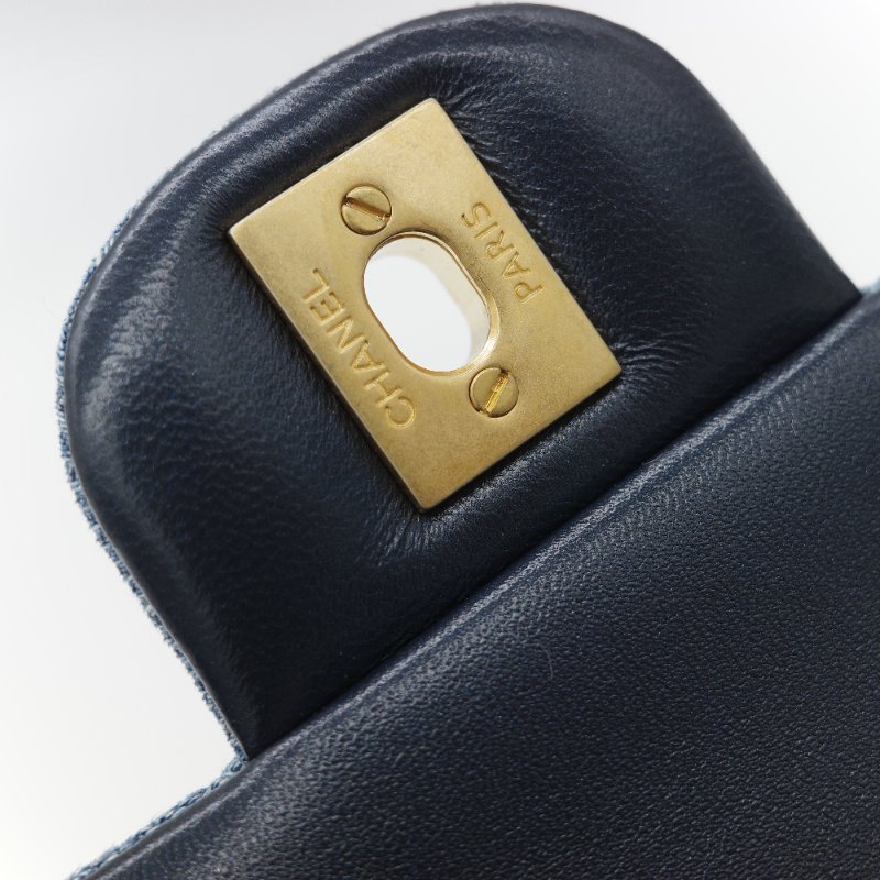 24春夏款♥️ Chanel 香奈兒  CF25 中型 牛仔丹寧 漸變色 羊皮內裡 鏈條包 斜挎包 口蓋包-25