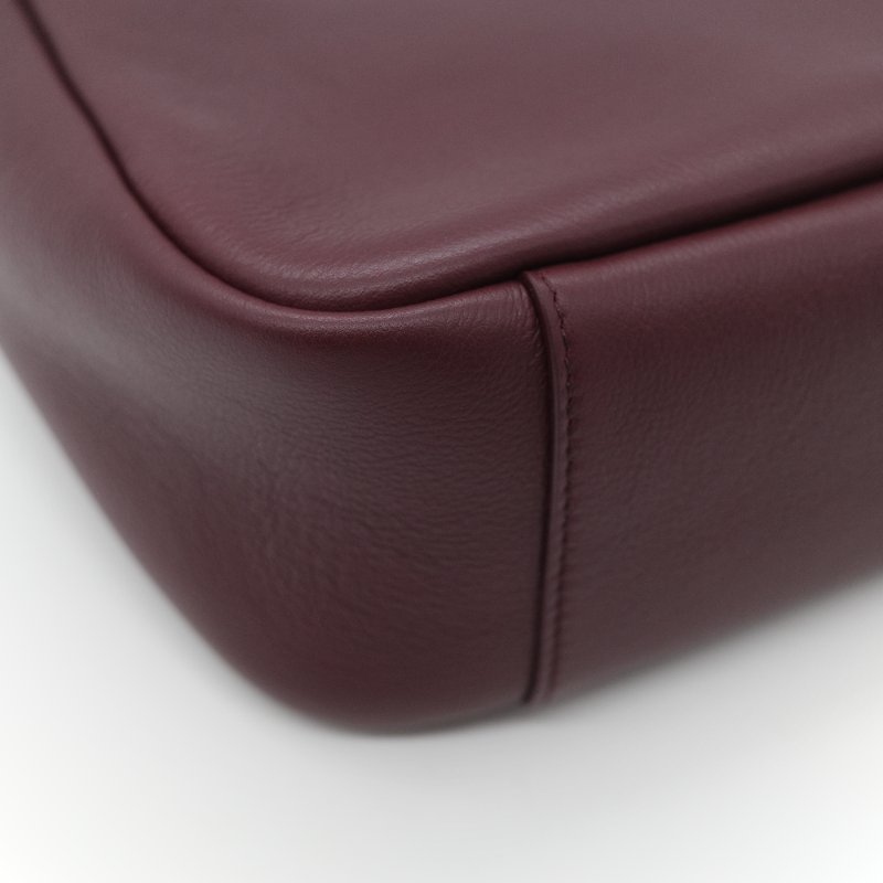 Saint Laurent 聖羅蘭 LE 5 À 7小型 粒面牛皮革 復古酒紅 柔軟手袋 單肩包 Hobo 包 托特包|專櫃85,100-7