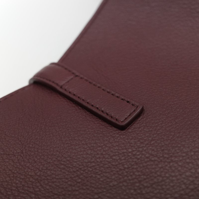 Saint Laurent 聖羅蘭 LE 5 À 7小型 粒面牛皮革 復古酒紅 柔軟手袋 單肩包 Hobo 包 托特包|專櫃85,100-9