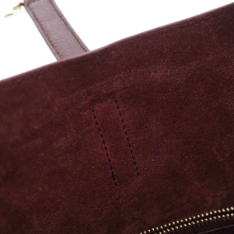 Saint Laurent 聖羅蘭 LE 5 À 7小型 粒面牛皮革 復古酒紅 柔軟手袋 單肩包 Hobo 包 托特包|專櫃85,100-19