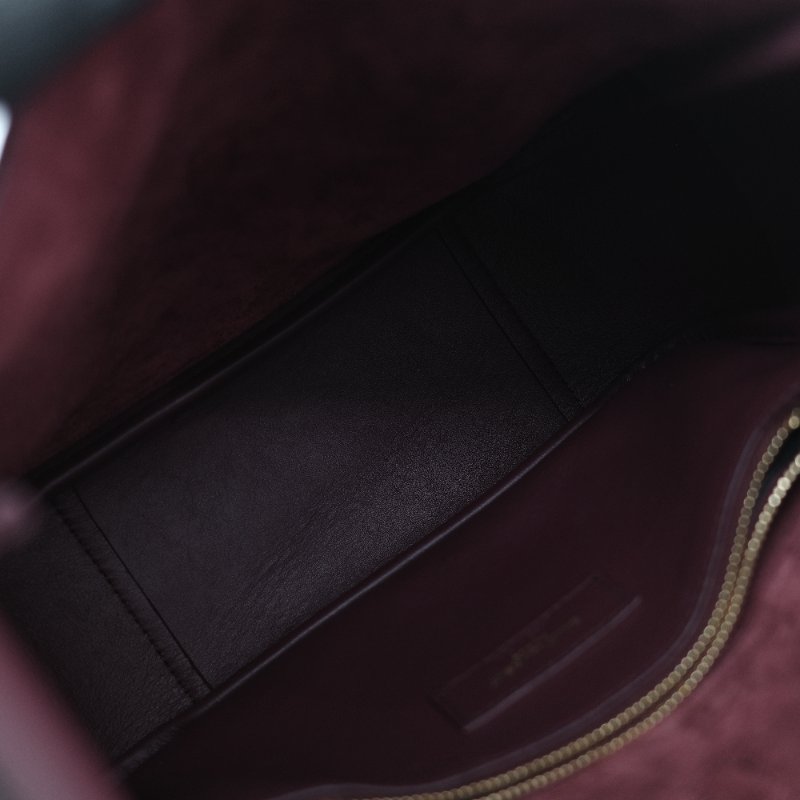 Saint Laurent 聖羅蘭 LE 5 À 7小型 粒面牛皮革 復古酒紅 柔軟手袋 單肩包 Hobo 包 托特包|專櫃85,100-20