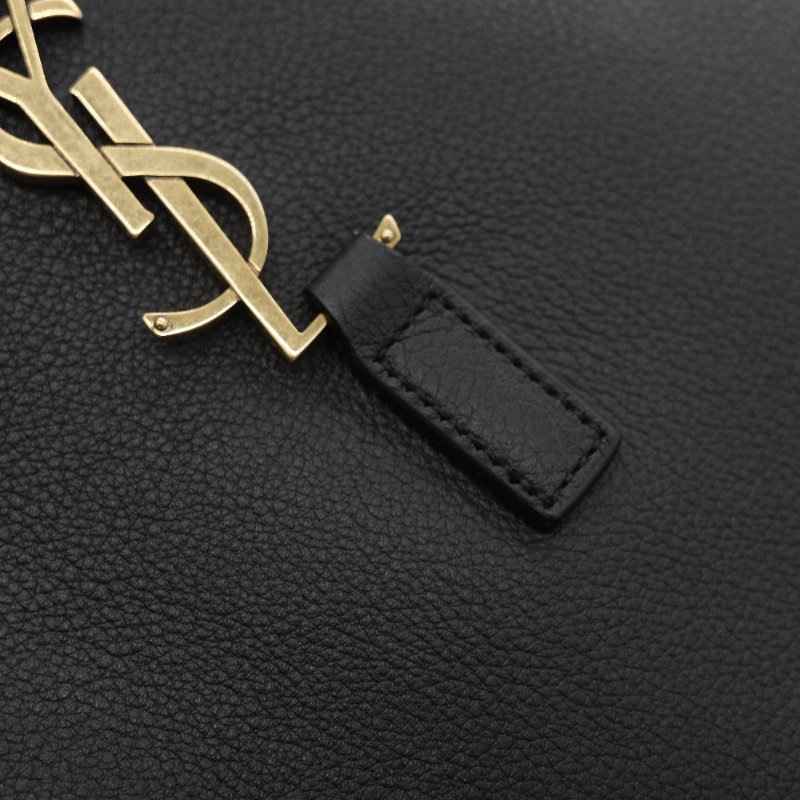 Saint Laurent 聖羅蘭 LE 5 À 7小型 粒面牛皮革 黑色 柔軟手袋 單肩包 Hobo 包 托特包|專櫃85,100-9