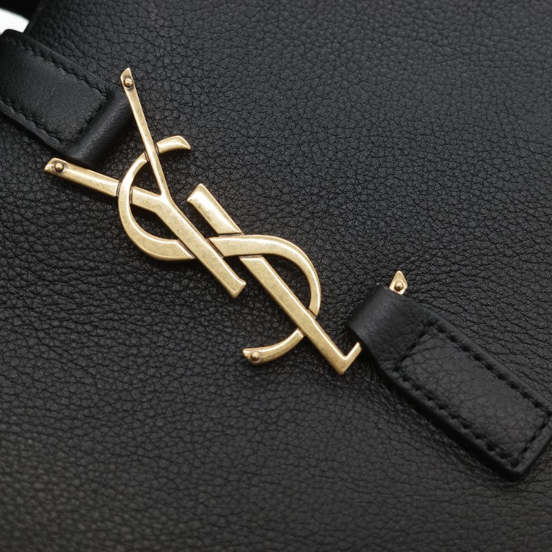 Saint Laurent 聖羅蘭 LE 5 À 7小型 粒面牛皮革 黑色 柔軟手袋 單肩包 Hobo 包 托特包|專櫃85,100-10