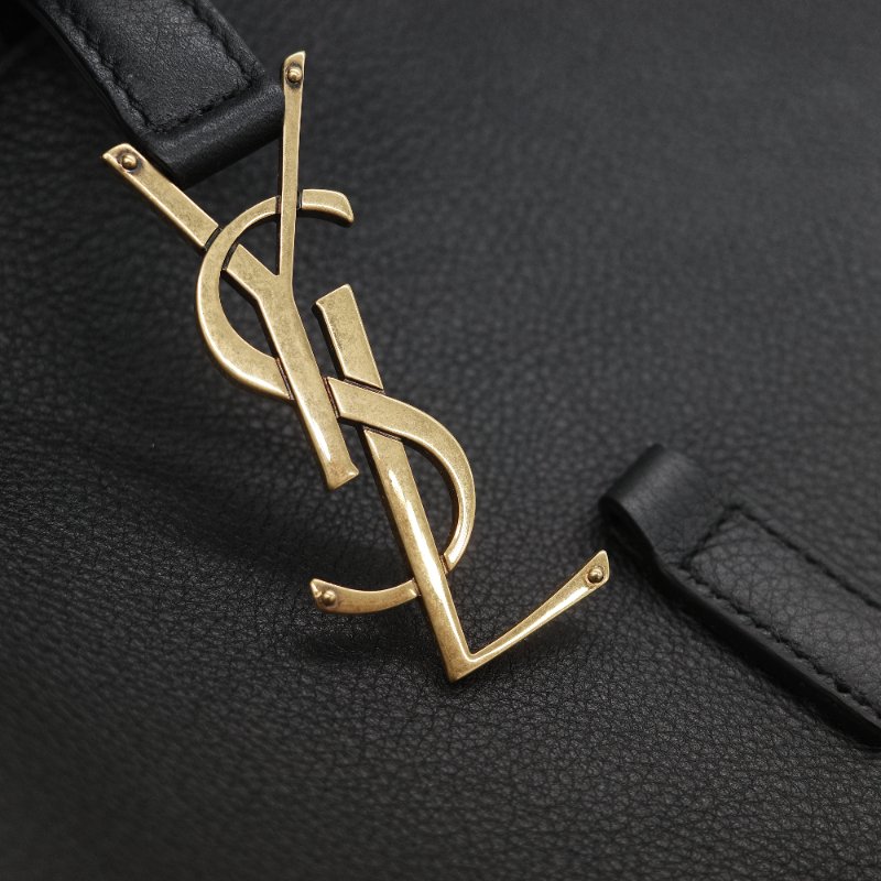 Saint Laurent 聖羅蘭 LE 5 À 7小型 粒面牛皮革 黑色 柔軟手袋 單肩包 Hobo 包 托特包|專櫃85,100-11