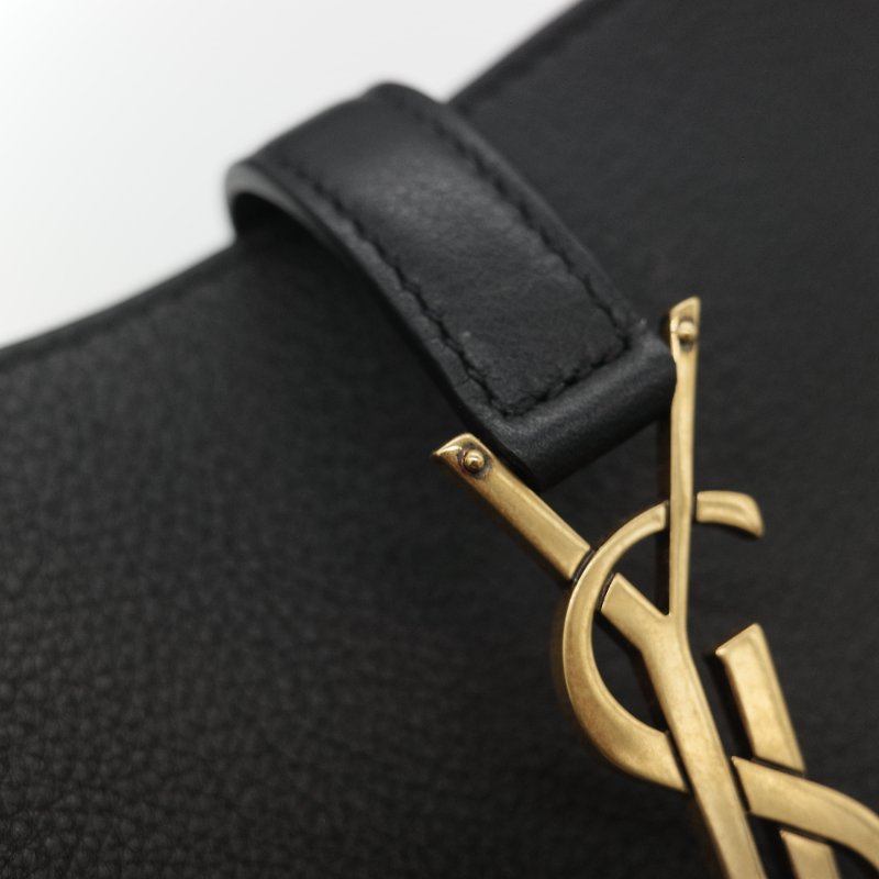 Saint Laurent 聖羅蘭 LE 5 À 7小型 粒面牛皮革 黑色 柔軟手袋 單肩包 Hobo 包 托特包|專櫃85,100-18