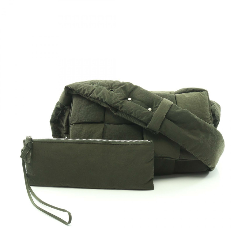 BOTTEGA VENETA 絎縫科技卡帶單肩斜挎包 628951 尼龍二手-0