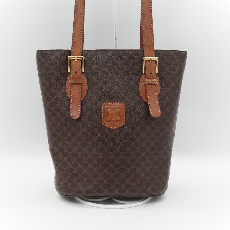 Celine 思琳 Vintage 凱旋門 棕色花紋 長型 單肩包 托特包-1