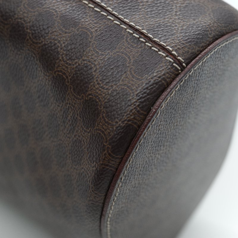 Celine 思琳 Vintage 凱旋門 棕色花紋 長型 單肩包 托特包-9