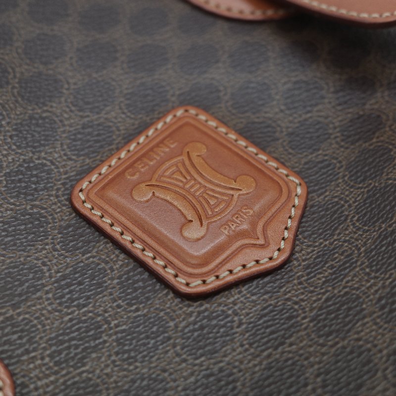 Celine 思琳 Vintage 凱旋門 棕色花紋 長型 單肩包 托特包-11