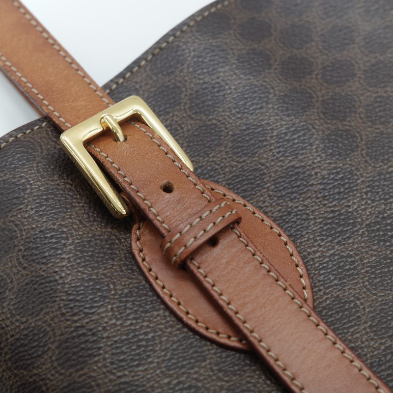 Celine 思琳 Vintage 凱旋門 棕色花紋 長型 單肩包 托特包-12