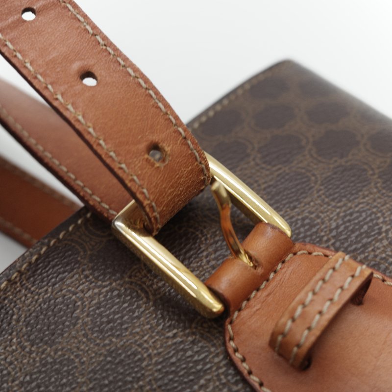 Celine 思琳 Vintage 凱旋門 棕色花紋 長型 單肩包 托特包-13