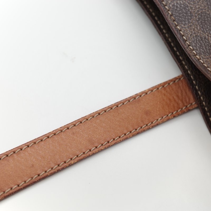 Celine 思琳 Vintage 凱旋門 棕色花紋 長型 單肩包 托特包-19