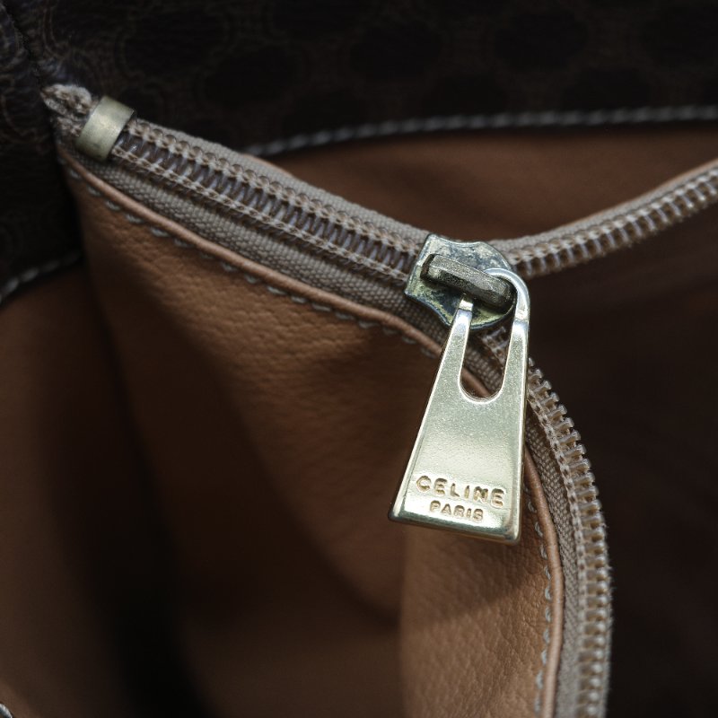 Celine 思琳 Vintage 凱旋門 棕色花紋 長型 單肩包 托特包-25