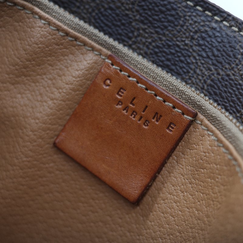 Celine 思琳 Vintage 凱旋門 棕色花紋 長型 單肩包 托特包-26