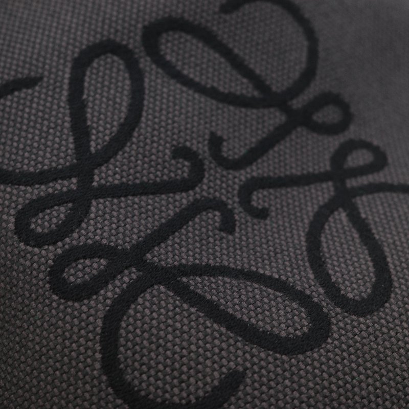 Loewe 羅威 Anagram 碳黑色 Tote Bag 帆布拼皮革 單肩包 手提袋 托特包-13