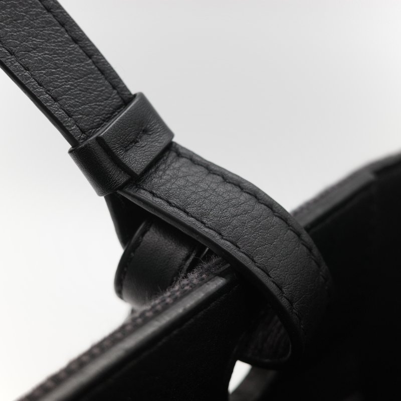 Loewe 羅威 Anagram 碳黑色 Tote Bag 帆布拼皮革 單肩包 手提袋 托特包-20