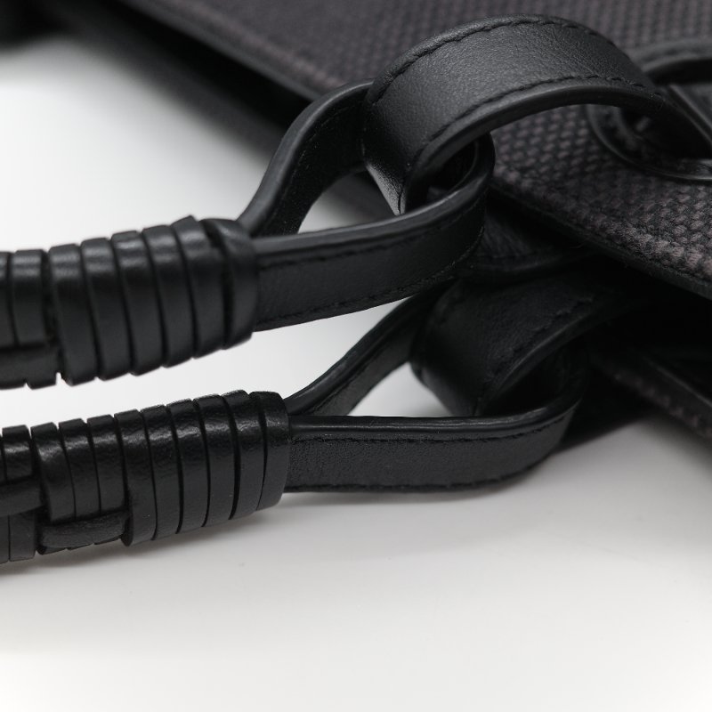 Loewe 羅威 Anagram 碳黑色 Tote Bag 帆布拼皮革 單肩包 手提袋 托特包-22