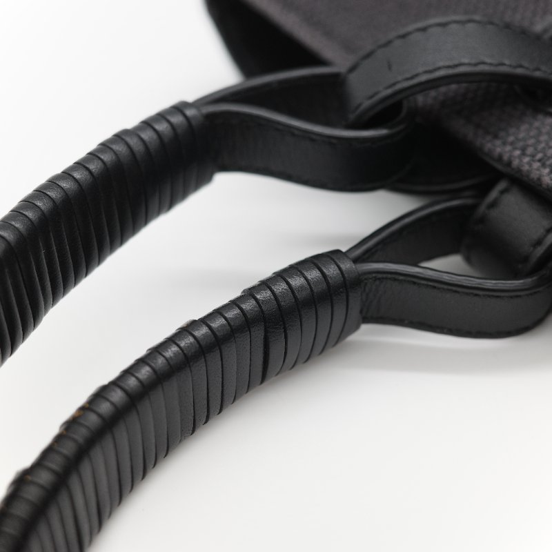 Loewe 羅威 Anagram 碳黑色 Tote Bag 帆布拼皮革 單肩包 手提袋 托特包-23