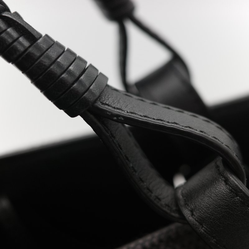 Loewe 羅威 Anagram 碳黑色 Tote Bag 帆布拼皮革 單肩包 手提袋 托特包-25