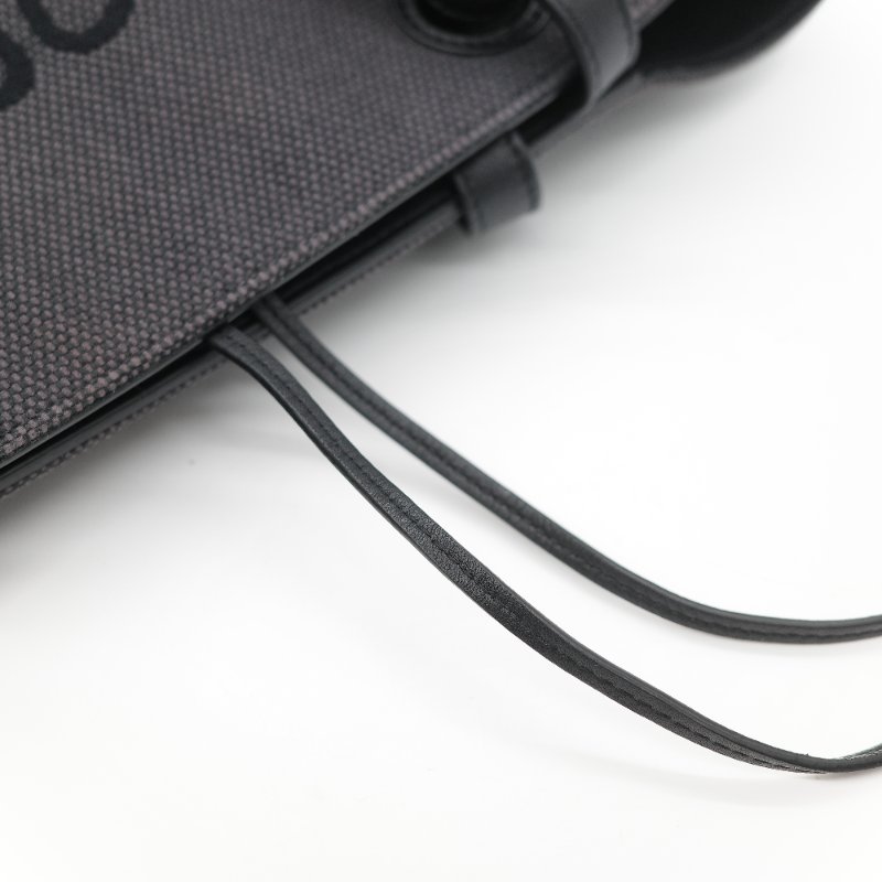 Loewe 羅威 Anagram 碳黑色 Tote Bag 帆布拼皮革 單肩包 手提袋 托特包-26