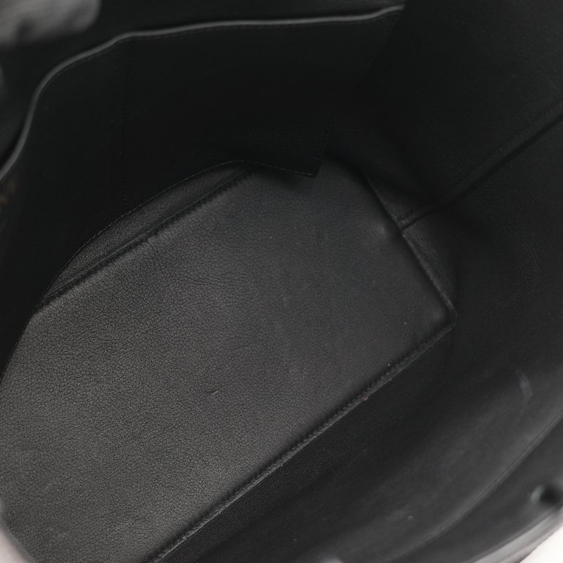 Loewe 羅威 Anagram 碳黑色 Tote Bag 帆布拼皮革 單肩包 手提袋 托特包-29