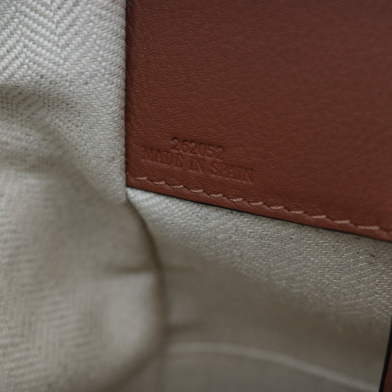 Loewe 羅威 Hammock 吊床包 Anagram 奶白色 提花 焦糖色牛皮 單肩包 斜挎包-34