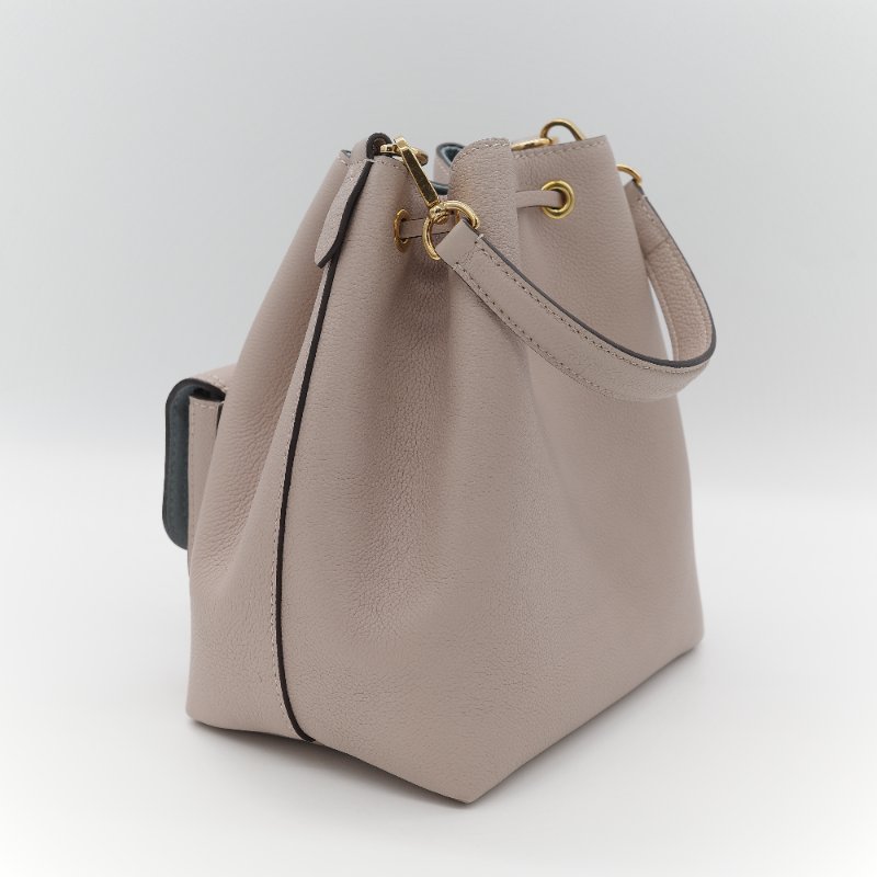 Louis Vuitton 路易威登 Lockme 粒面牛皮 淡粉色 天空藍 手提包 水桶包 單肩包-6