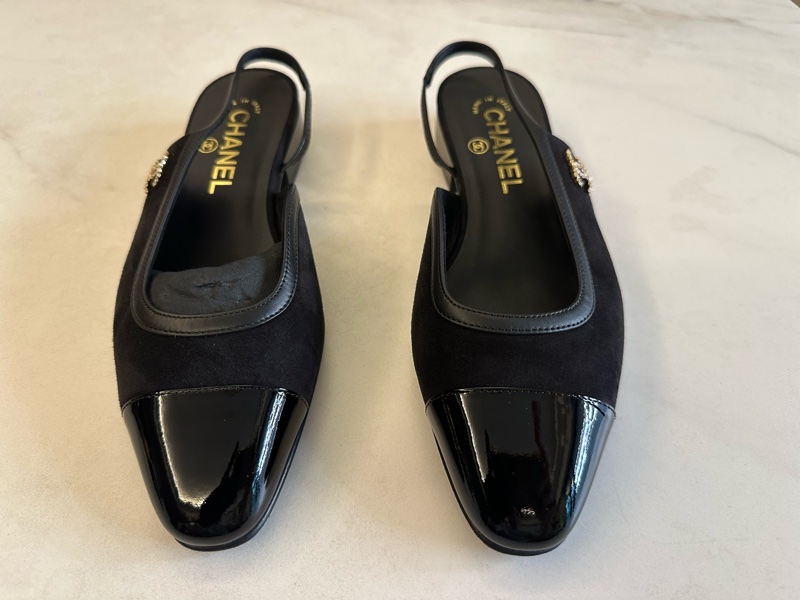 Chanel 絨面平底涼鞋-0