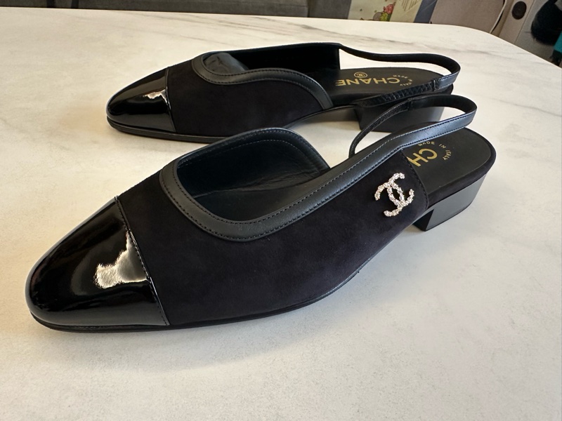 Chanel 絨面平底涼鞋-2