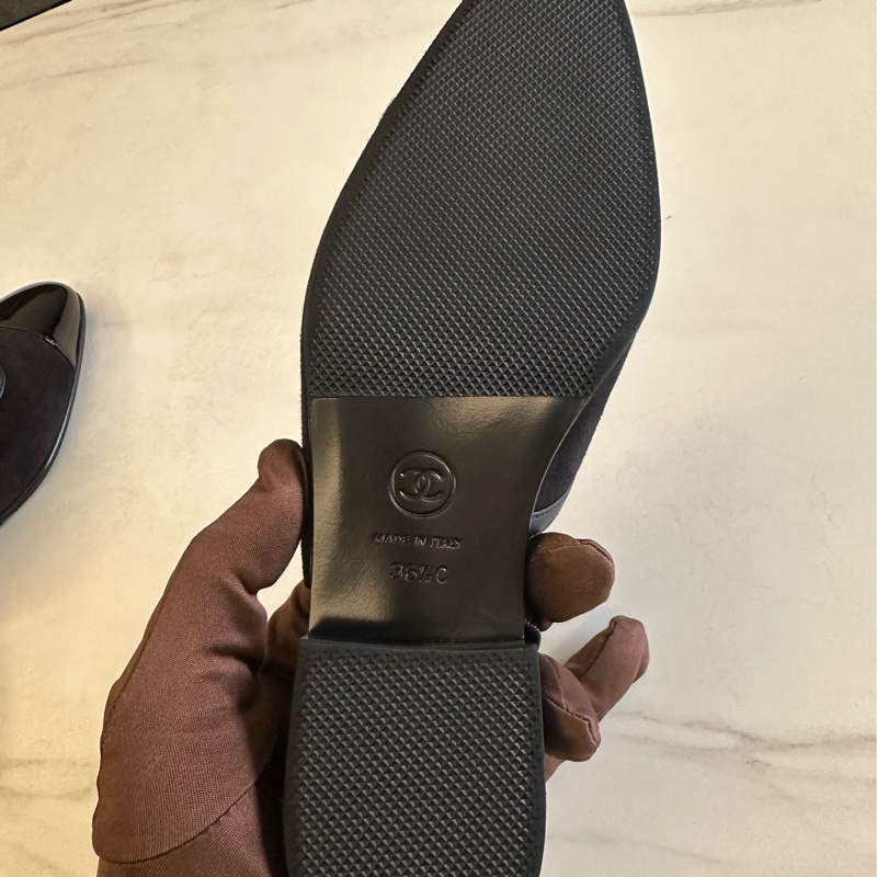 Chanel 絨面平底涼鞋-6