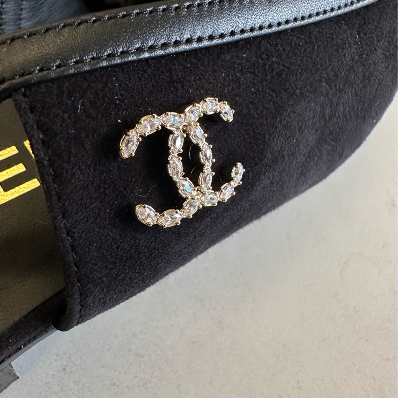 Chanel 絨面平底涼鞋-7