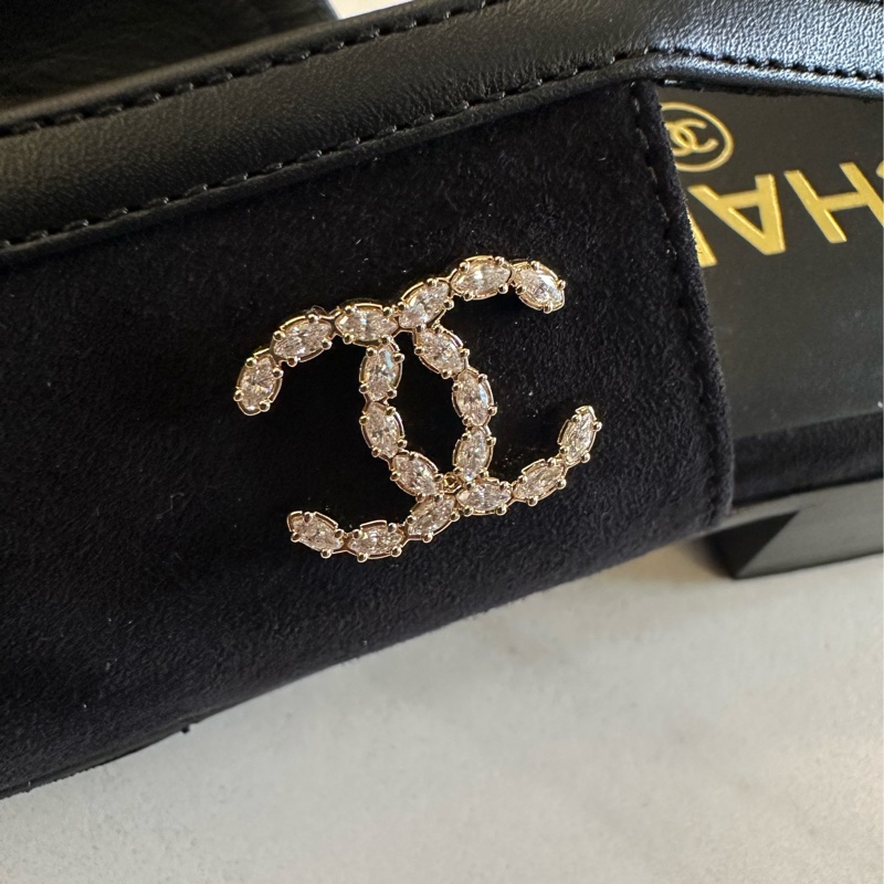 Chanel 絨面平底涼鞋-8