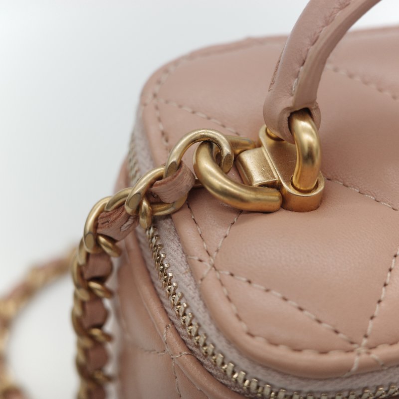 Chanel 香奈兒 手提 方盒子 粉紅色 牛皮 斜挎包 鏈條包-10